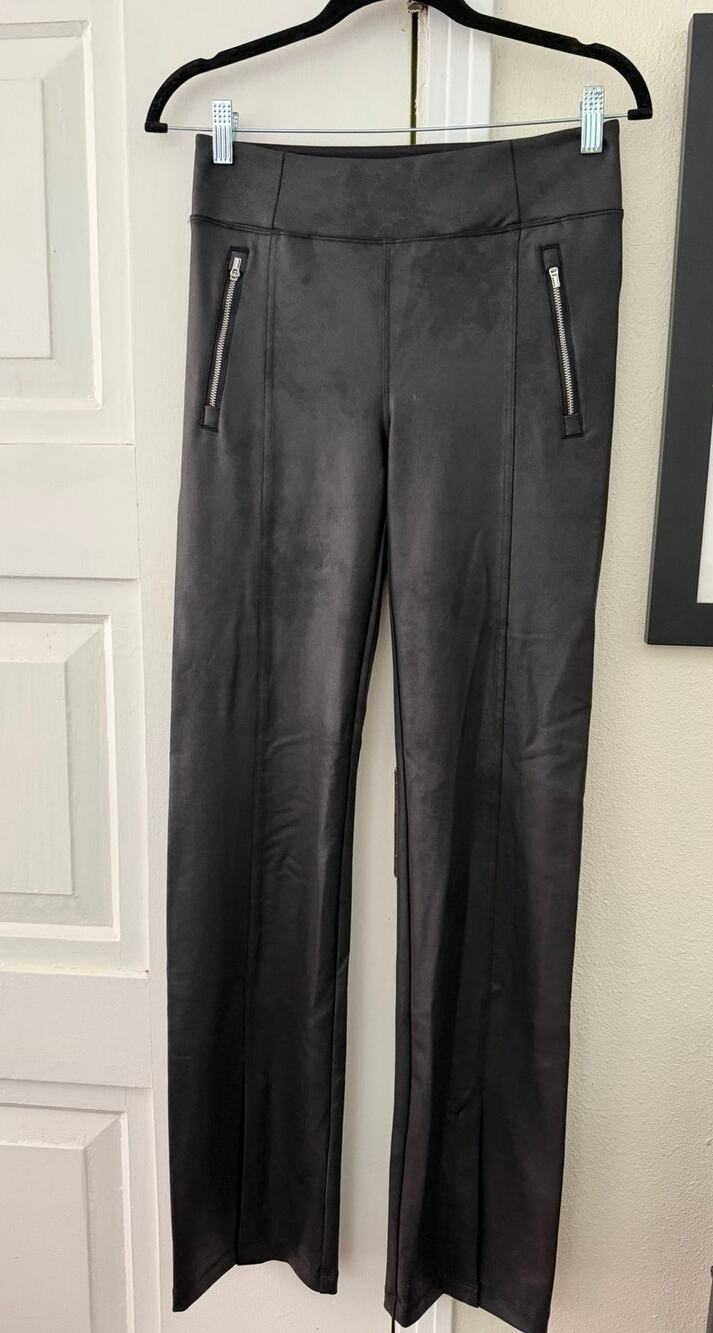 Athleta Delancey Gleam Straight Leg Pant Faux Leather look 33.5" inseam S TALL